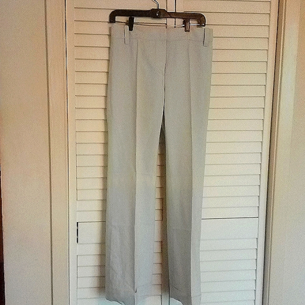 Ann Taylor tailored, cuffed khaki pants.